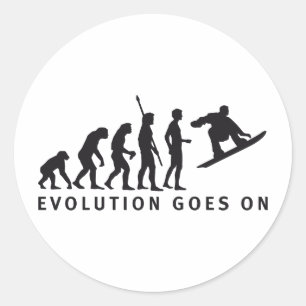 evolution snowboard runder aufkleber