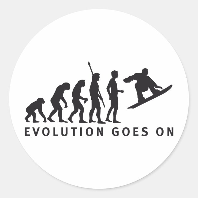 evolution snowboard runder aufkleber (Vorderseite)