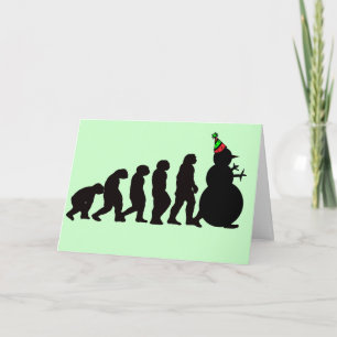 Evolution Snowman Feiertagskarte