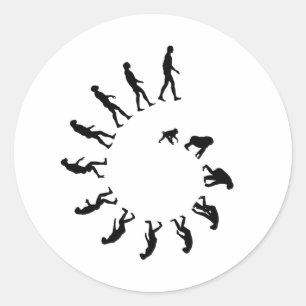 Evolution Spiral Runder Aufkleber