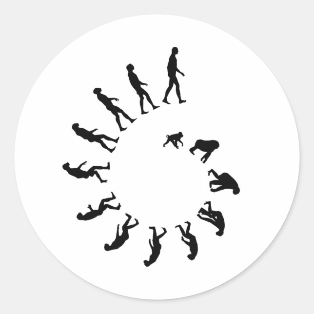 Evolution Spiral Runder Aufkleber (Vorderseite)