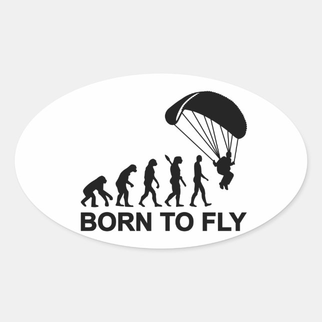 Evolution Tauchen geboren fliegen Ovaler Aufkleber (Vorderseite)