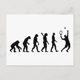 Evolution Tennisspieler Postkarte