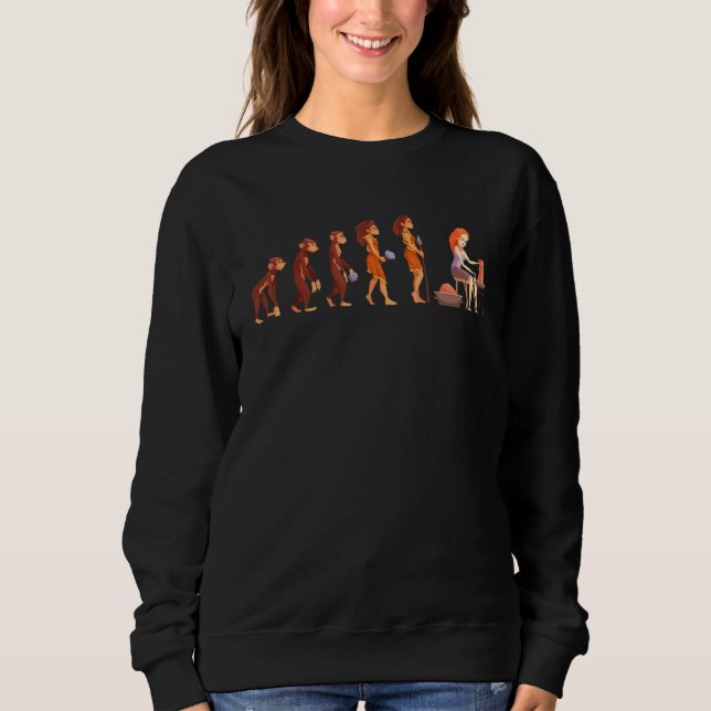 Evolution Töpferei Kunstgewerbe Kunst Sweatshirt (Vorderseite)