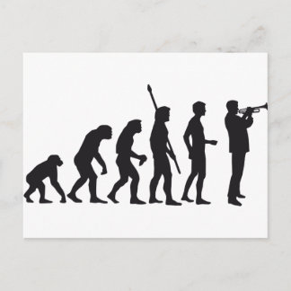 Evolution Trompete Postkarte