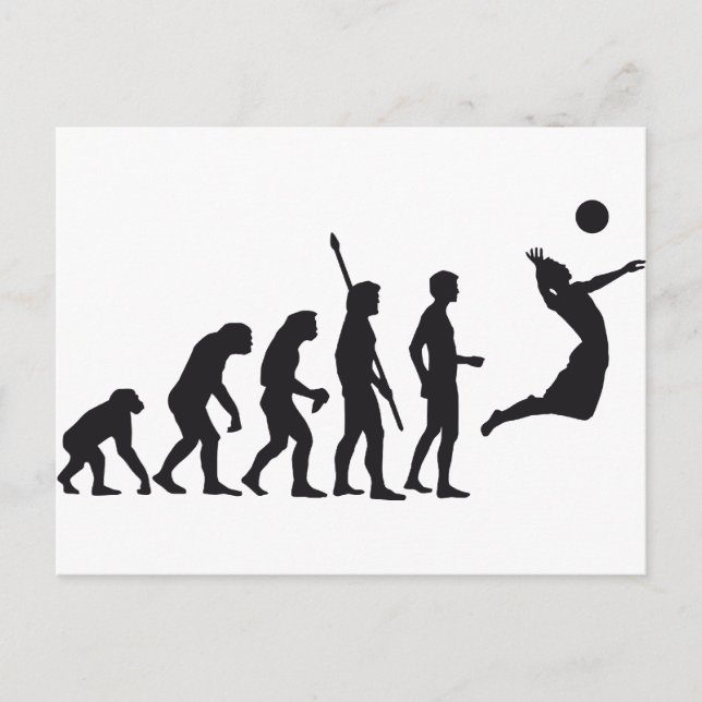 Evolution Volleyball Postkarte (Vorderseite)