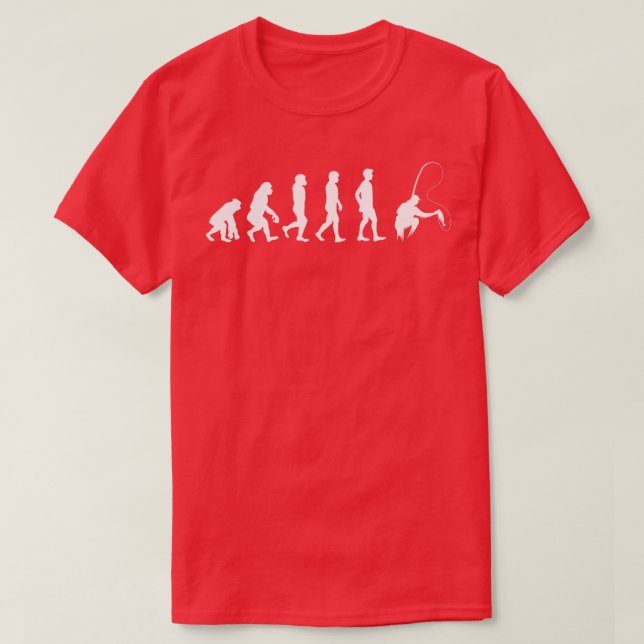 Evolution von Mensch und Fischerei T-Shirt (Design vorne)