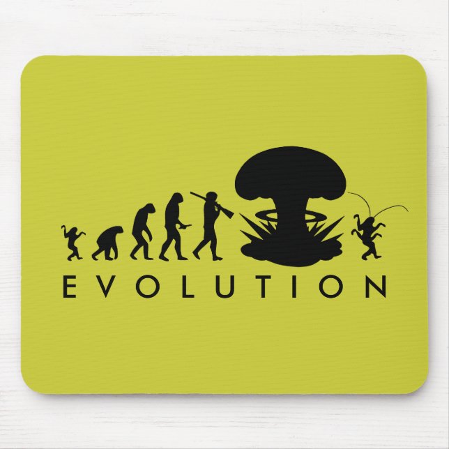 Evolution von Mensch und Kakerlake — Funny Evoluti Mousepad (Vorne)