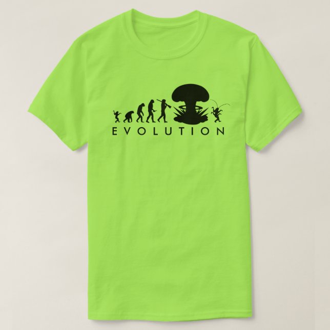 Evolution von Mensch und Kakerlake — Funny Evoluti T-Shirt (Design vorne)