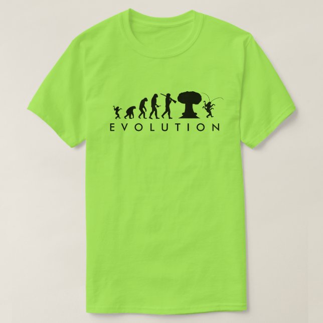 Evolution von Mensch und Kakerlake — Funny Evoluti T-Shirt (Design vorne)