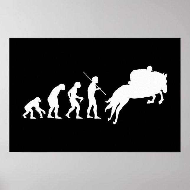 Evolution von Mensch zu Pferd Poster (Vorne)