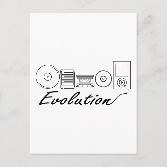 Evolution von Musik Postkarte (Vorderseite)