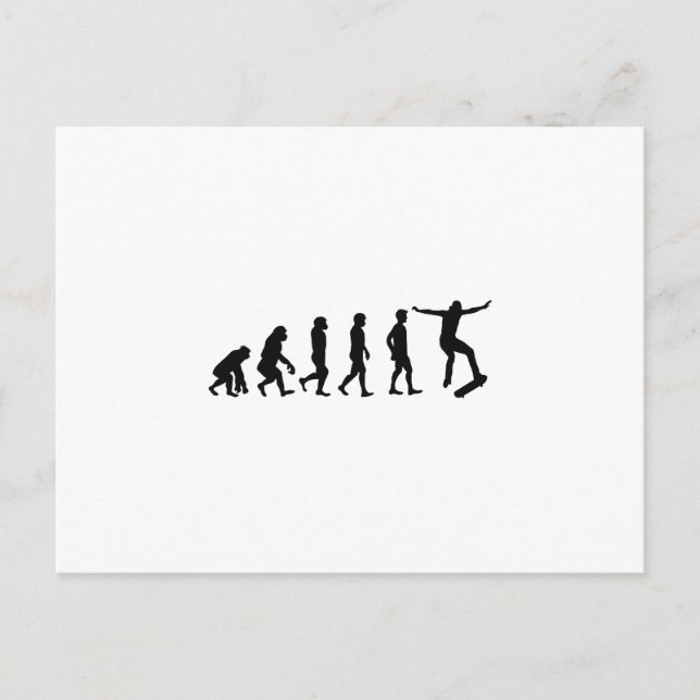Evolution von Skateboarder Skateboarden Funny Gift Postkarte (Vorderseite)