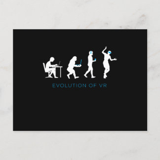 Evolution von VR Virtual Reality Gamer Gaming-Gesc Postkarte