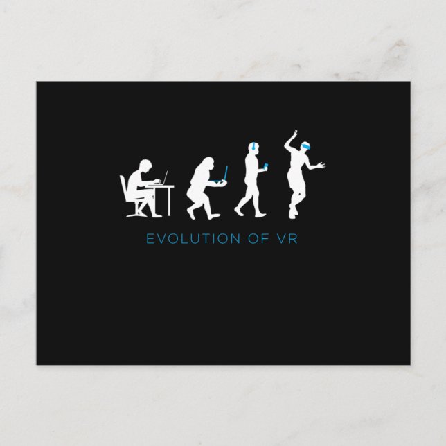 Evolution von VR Virtual Reality Gamer Gaming-Gesc Postkarte (Vorderseite)