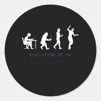 Evolution von VR Virtual Reality Gamer Gaming-Gesc Runder Aufkleber