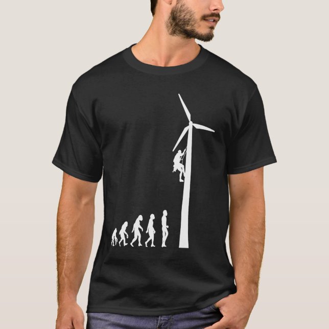 Evolution Windkraftanlage Energie Windmühle T-Shirt (Vorderseite)