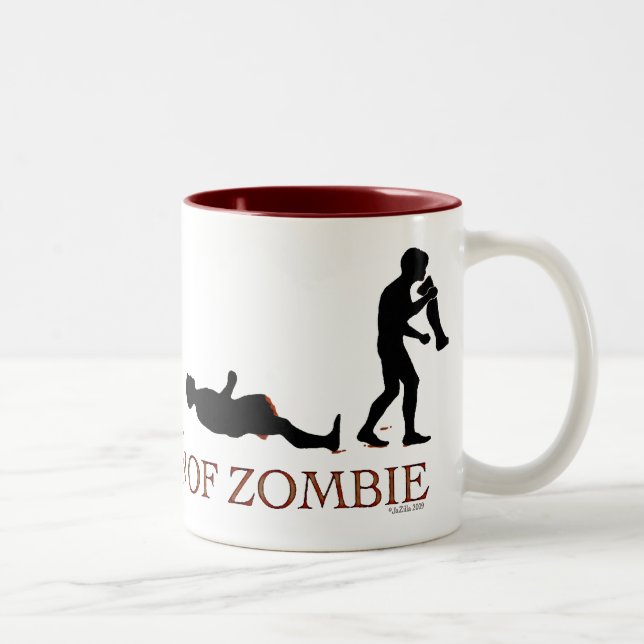 Evolution Zombie Zweifarbige Tasse (Rechts)