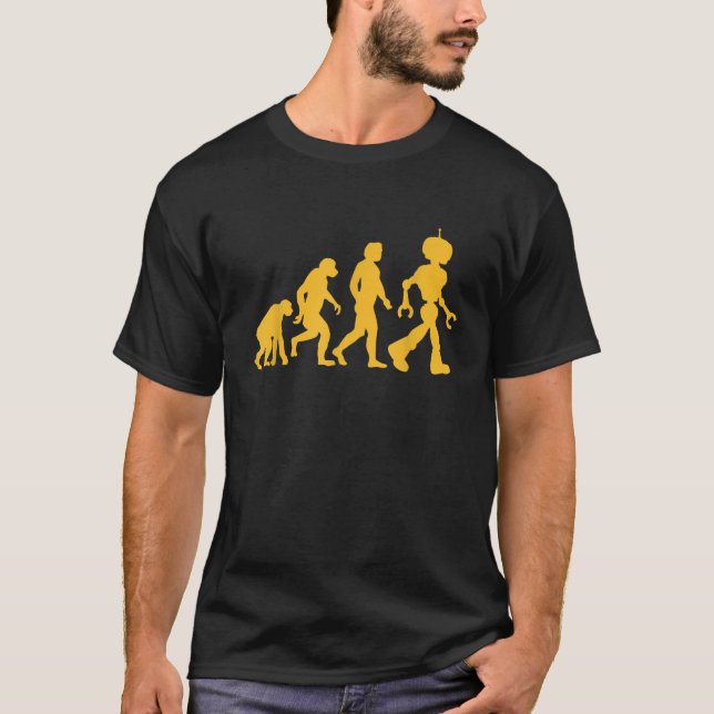 Evolution zum Robot Funny Science Nerd Graphic Dar T-Shirt (Vorderseite)