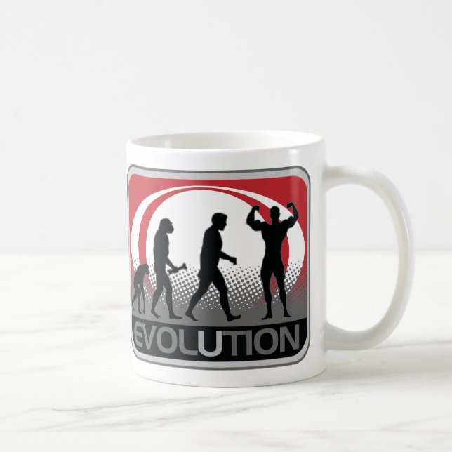 Evolutions-Bodybuilder Kaffeetasse (Rechts)