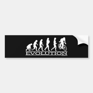 Evolutions-Frau-Radfahrer Autoaufkleber
