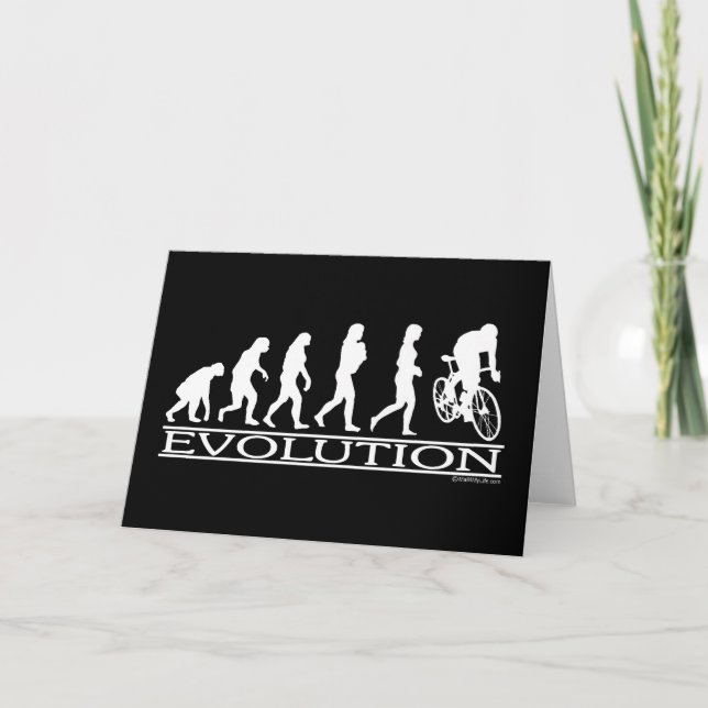 Evolutions-Frau-Radfahrer Karte (Vorderseite)