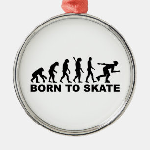 Evolutions-Inline-Skaten Silbernes Ornament