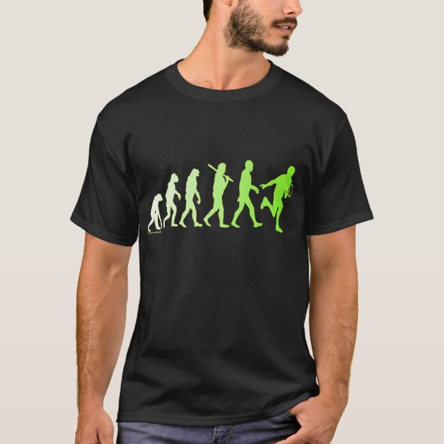 Evolutions-Tennis-humorvolles Tennis-T-Shirt T-Shirt (Vorderseite)