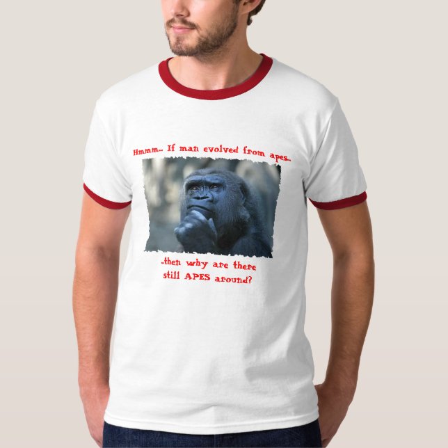 Evolutionsfrage T-Shirt (Vorderseite)