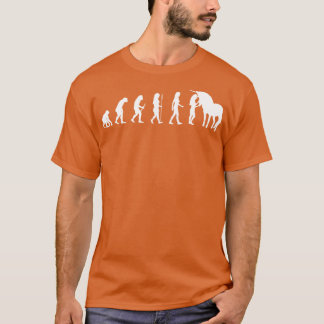 Evolutionsgeschenk für eine Frau, die Einhörner li T-Shirt