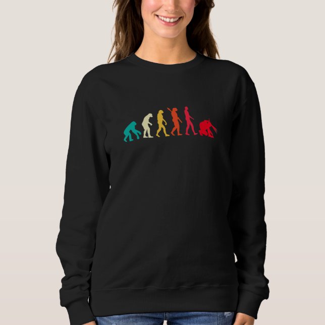 Evolutionsgrafik Höhlenforschung Speläologie Sweatshirt (Vorderseite)