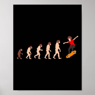 Evolutionstheorie Skateboarding Lustig Poster