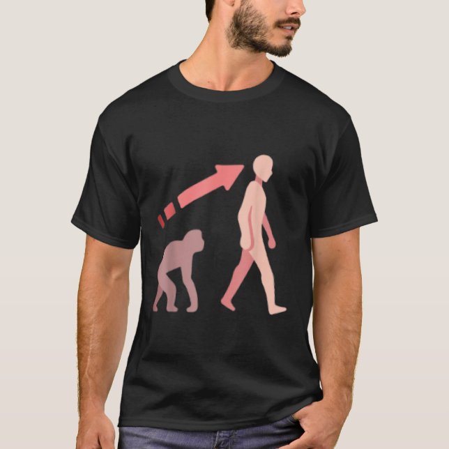 Evolutionswissenschaft Mensch Affe Affe Geschichte T-Shirt (Vorderseite)