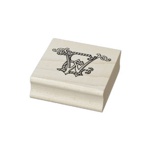 EW Initials WE Monogram Kautschuk Tinte Briefmarke Gummistempel