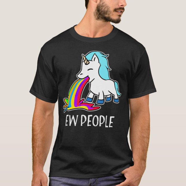Ew, Leute einhorn Erbrechen Regenbogen lustige Ani T-Shirt (Vorderseite)