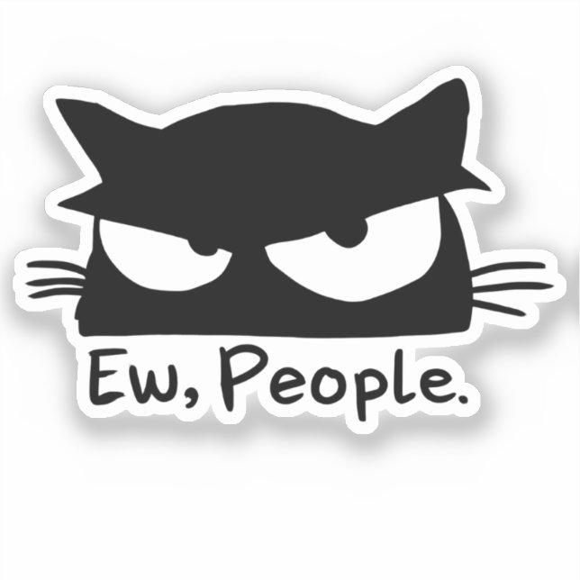 Ew Leute Introvertiert Katzen Aufkleber Lustig Sch (Vorderseite)