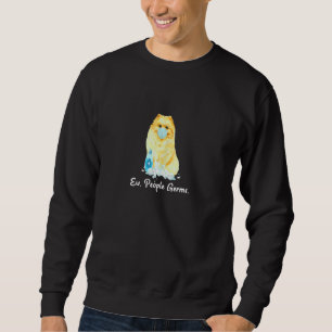 Ew Leute Keime Spitz Hund tragen eine Gesichtsmask Sweatshirt