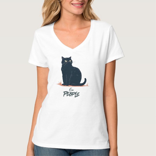 Ew Leute Lustige Introvertierte Katze Vintage T-Shirt (Vorderseite)
