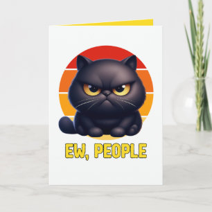 Ew Leute Lustige Introvertierte Schwarze Katze Sar Karte
