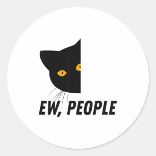 Ew Leute Retro-Katze Lustiger Introvertierter Vint Runder Aufkleber