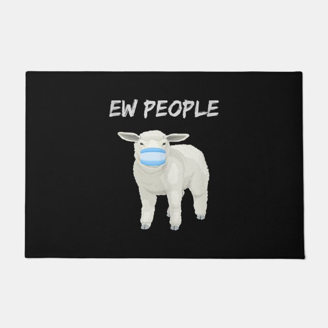 Ew Leute Schafe oder Lamm in Maske | Quarantäneges Fußmatte (Vorderseite)