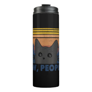 Ew Leute schwarze Katze lustig anti-sozialer Intro Thermosbecher