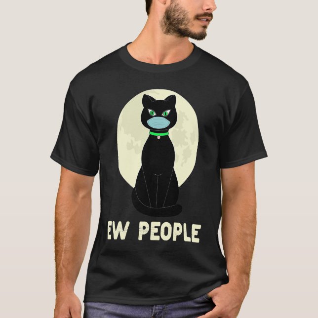 Ew Leute  schwarze Katze mit Moo T-Shirt (Vorderseite)