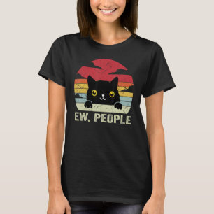 Ew Leute Vintag Black Cat für Katze Lover, Katze M T-Shirt