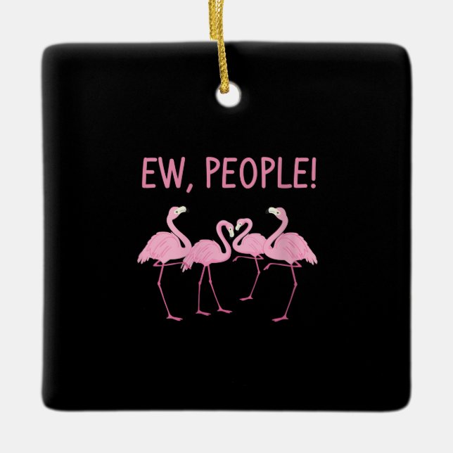 Ew Menschen Flamingo soziale Distanz tropischen Keramikornament (Vorderseite)