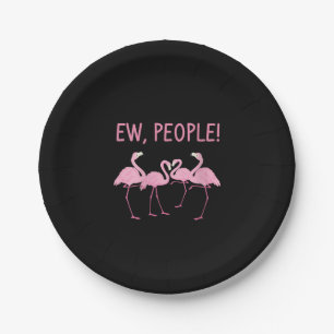 Ew Menschen Flamingo soziale Distanz tropischen Pappteller