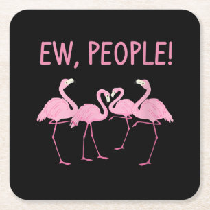 Ew Menschen Flamingo soziale Distanz tropischen Rechteckiger Pappuntersetzer