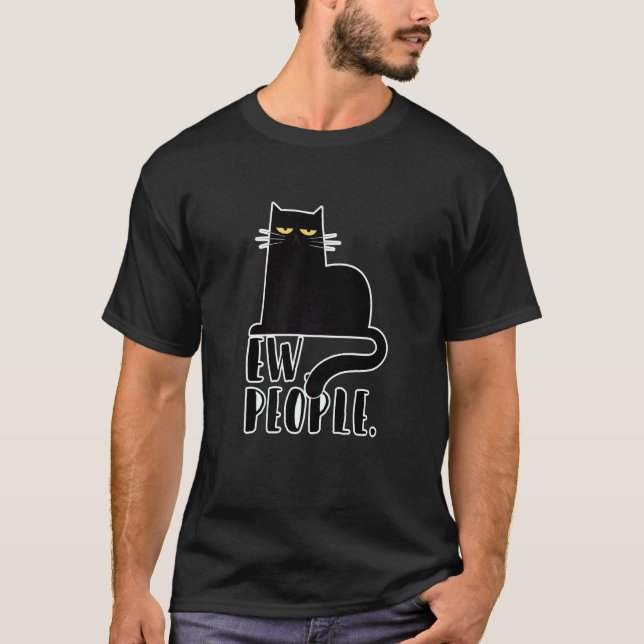 Ew People  Black Cat  for Cat T-Shirt (Vorderseite)