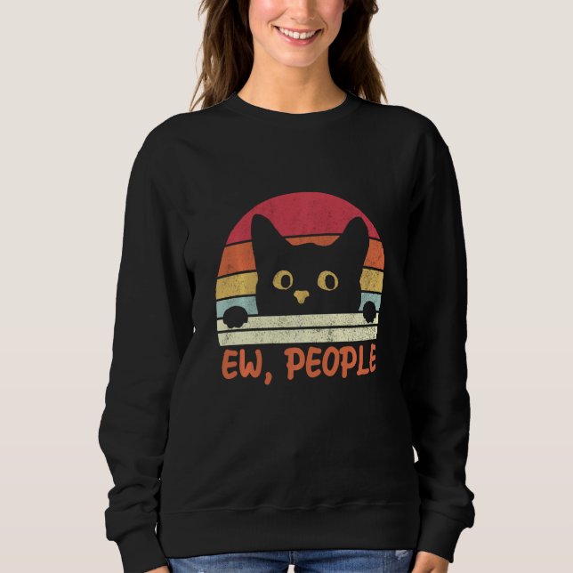 Ew People Black Cat Halloween Kitten Sweatshirt (Vorderseite)