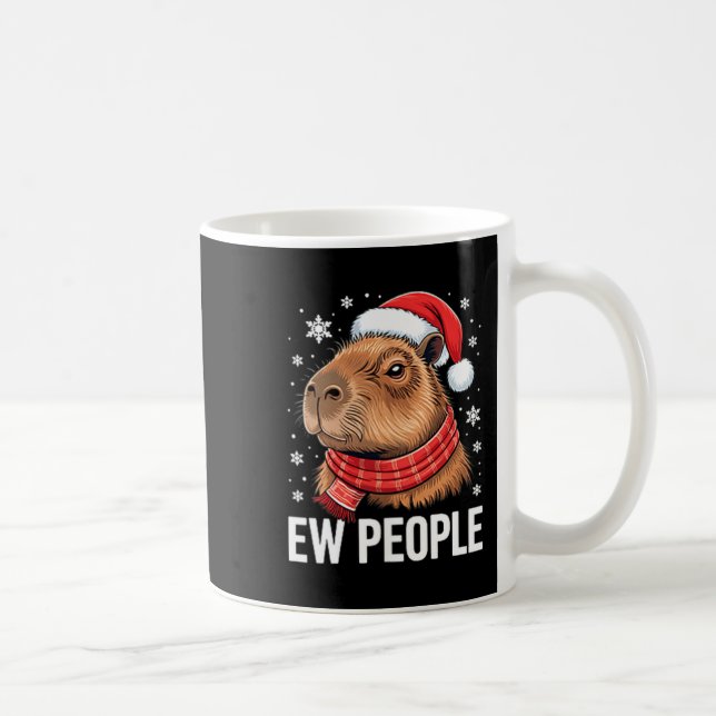 Ew People Capybara Christmas Funny Introvert Holid Kaffeetasse (Rechts)